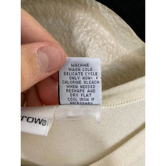 Croft & Barrow Womens Striped Knit Sweater L Rayon tan/black v-neck short sleeve - Picture 4 of 6